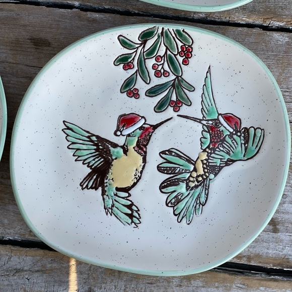 Eli + Ani holiday hummingbird appetizer plates handmade - Picture 9 of 9